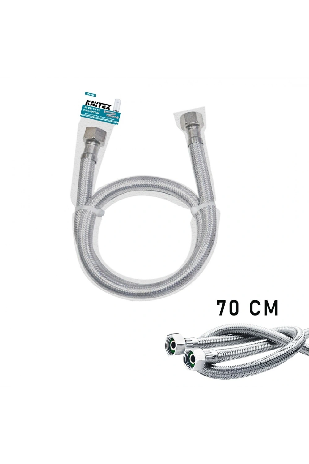 Egonex Kınetex Ktx-2882 Flex ( Şofben & Kazan ) Hortum 70cm.dişi-dişi 1/2*10x15