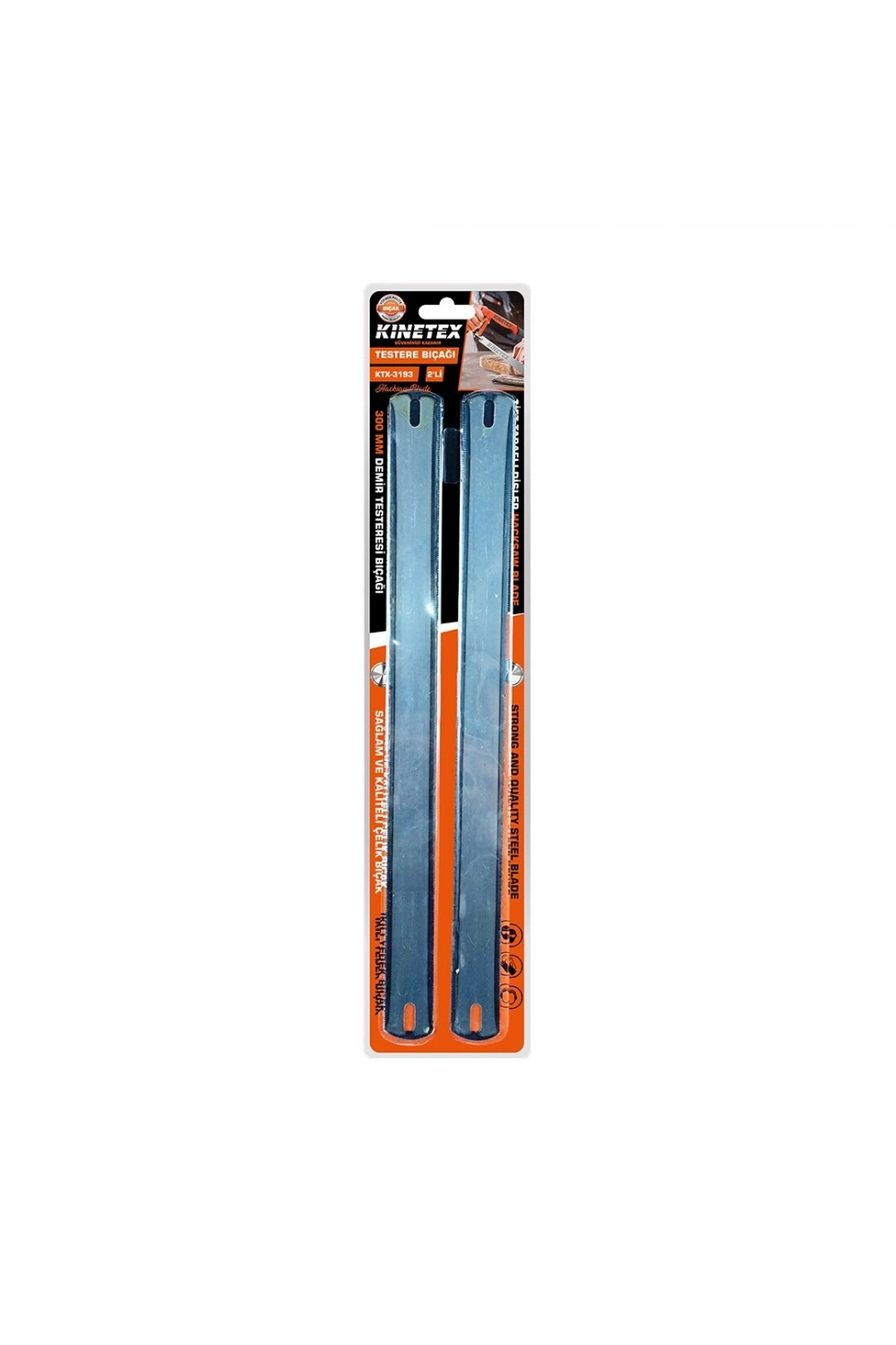 Egonex Kınetex Ktx-3193 ( 2pcs ) ( 12 & 300mm ) ( Çift Taraflı ) ( Yedek ) Demir Testere Bıçakları*20x15