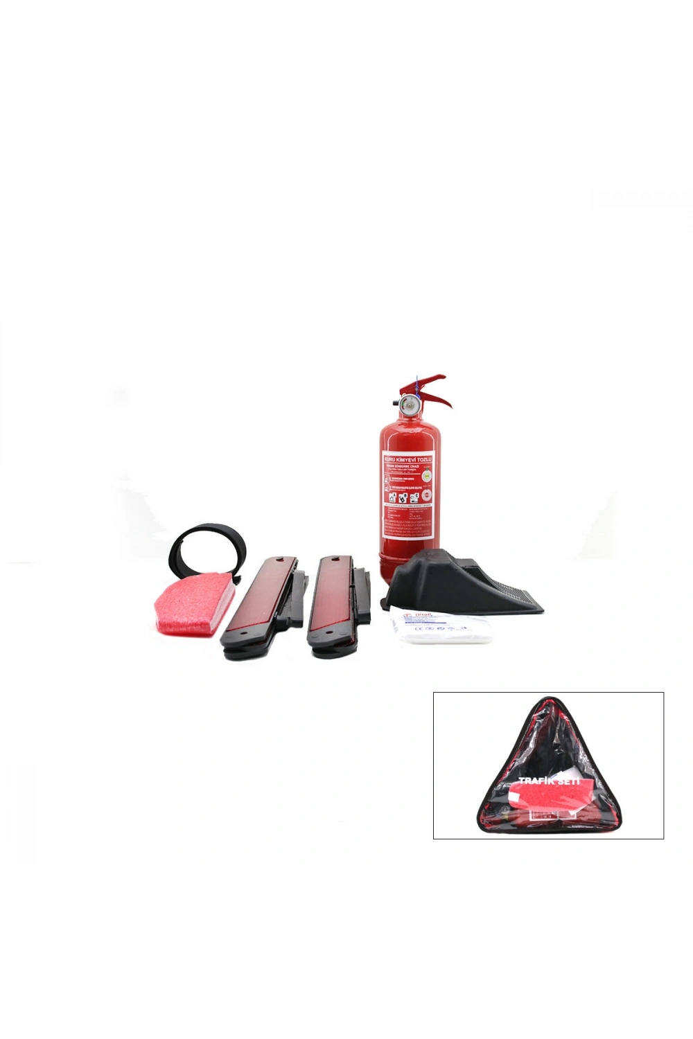 Egonex Krt-1097 ( 2li Set ) ( 3 Gen Çanta ) ( 6pcs + 17pcs ) ( Oto Trafik Seti + İlk Yardım Seti ) (yangın Tüpü=1kg) (2pcs Reflektör)*12