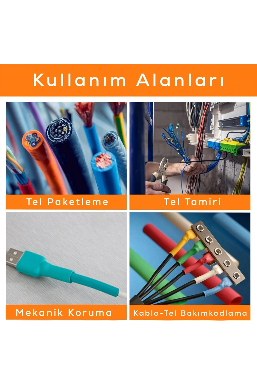 Egonex Krt-1131 Makaron Kablo Tamir Seti ( Isıyla Büzüşmeli Daralan Hortum )*100