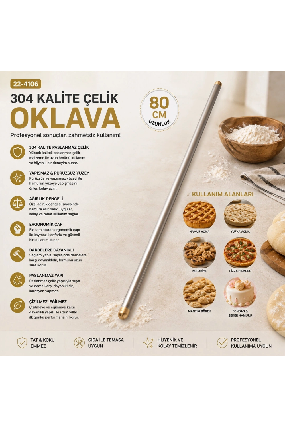 Egonex Krt-1143 ( 80cm ) Lux Metal Oklava*6x1