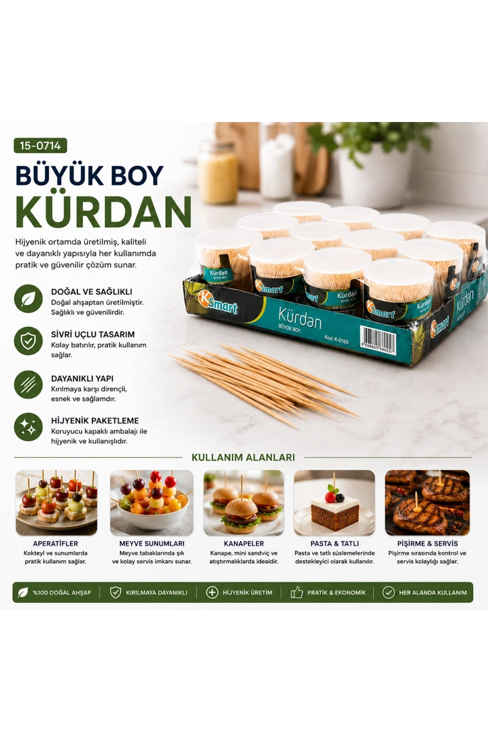 Egonex Ksmart K-0165 ( Büyük Boy ) Kürdan*12x20