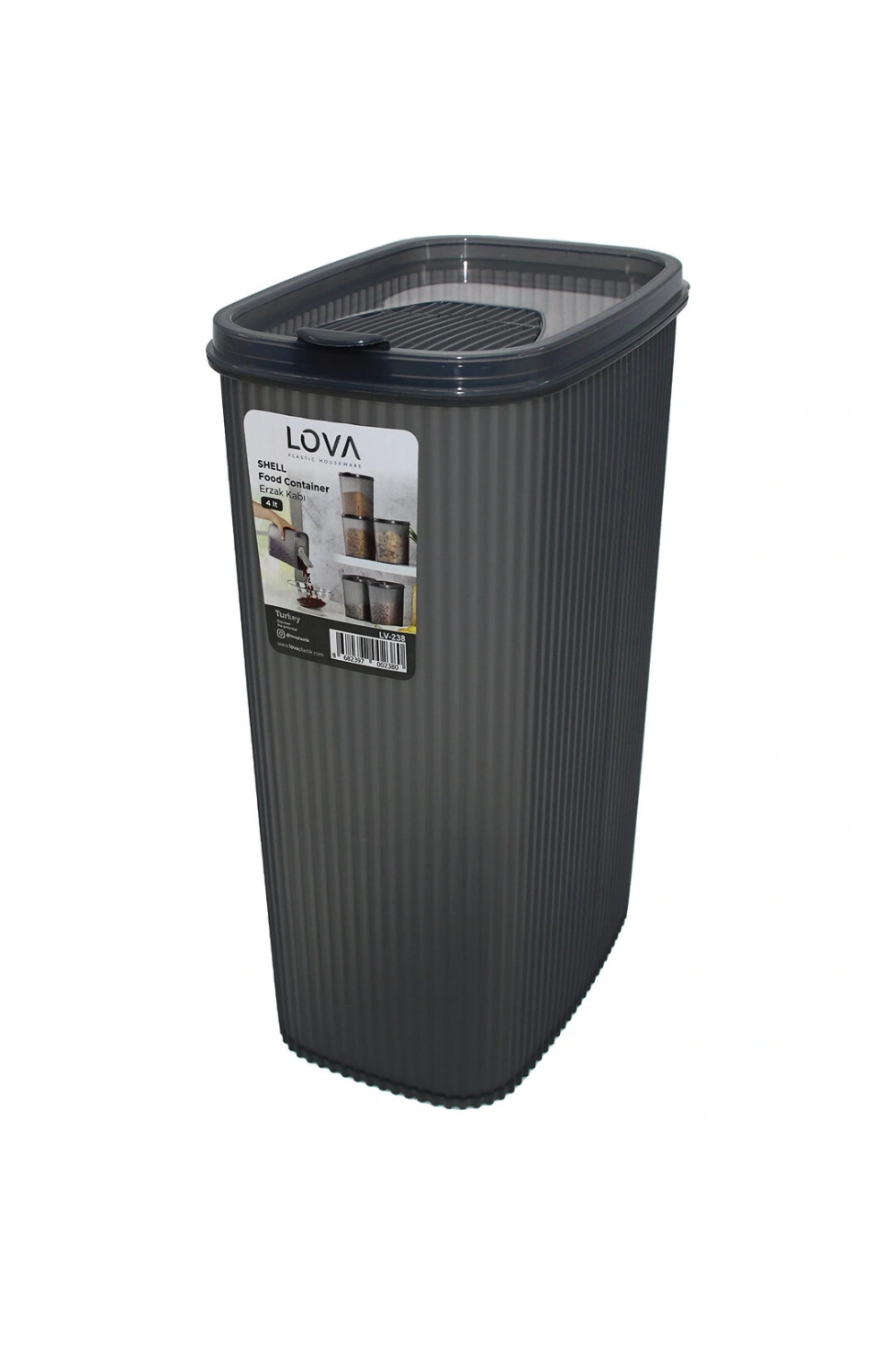 Egonex Lova Lv-238 ( 4lt ) Shell Erzak Saklama Kabı Plastik*24=k