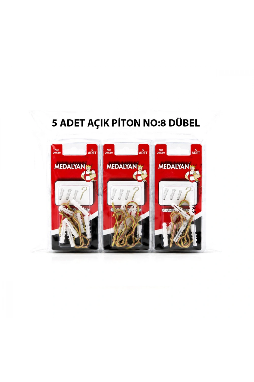 Egonex Medalyan Dl-27 ( 20x80 ) ( 5pcs ) Açık Piton Dübelli*12x10