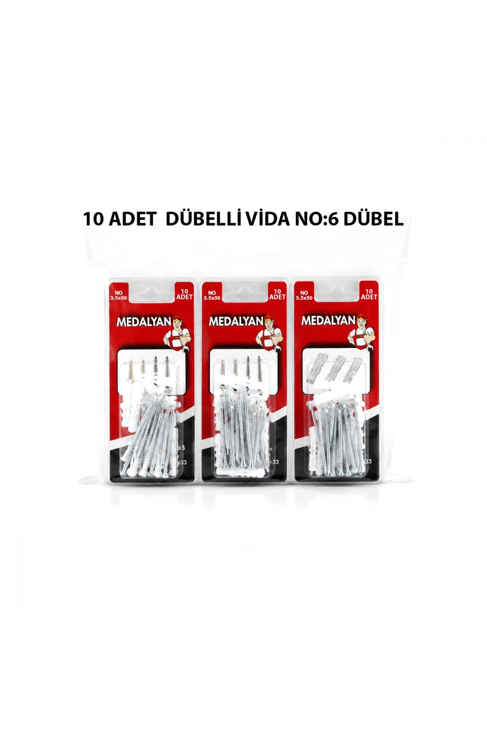 Egonex Medalyan Dl-33 ( 3.5x50 ) ( 10pcs ) Dübelli Vida*12x12