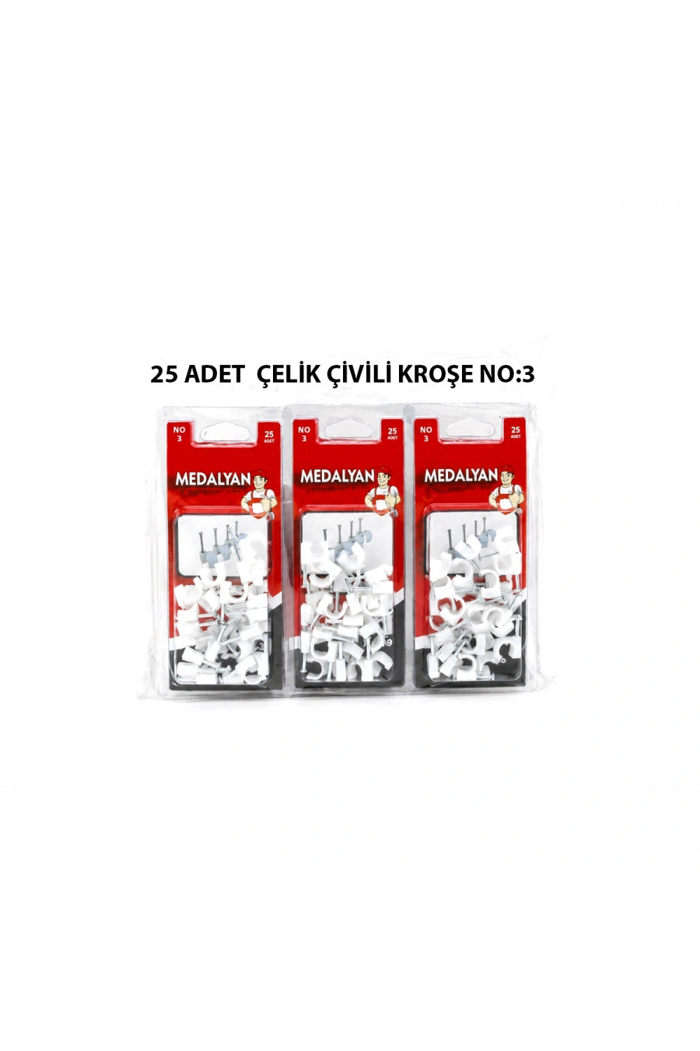 Egonex Medalyan Dl-39 ( No-3 ) ( 25pcs ) Çelik Çivili Kroşe *12x9