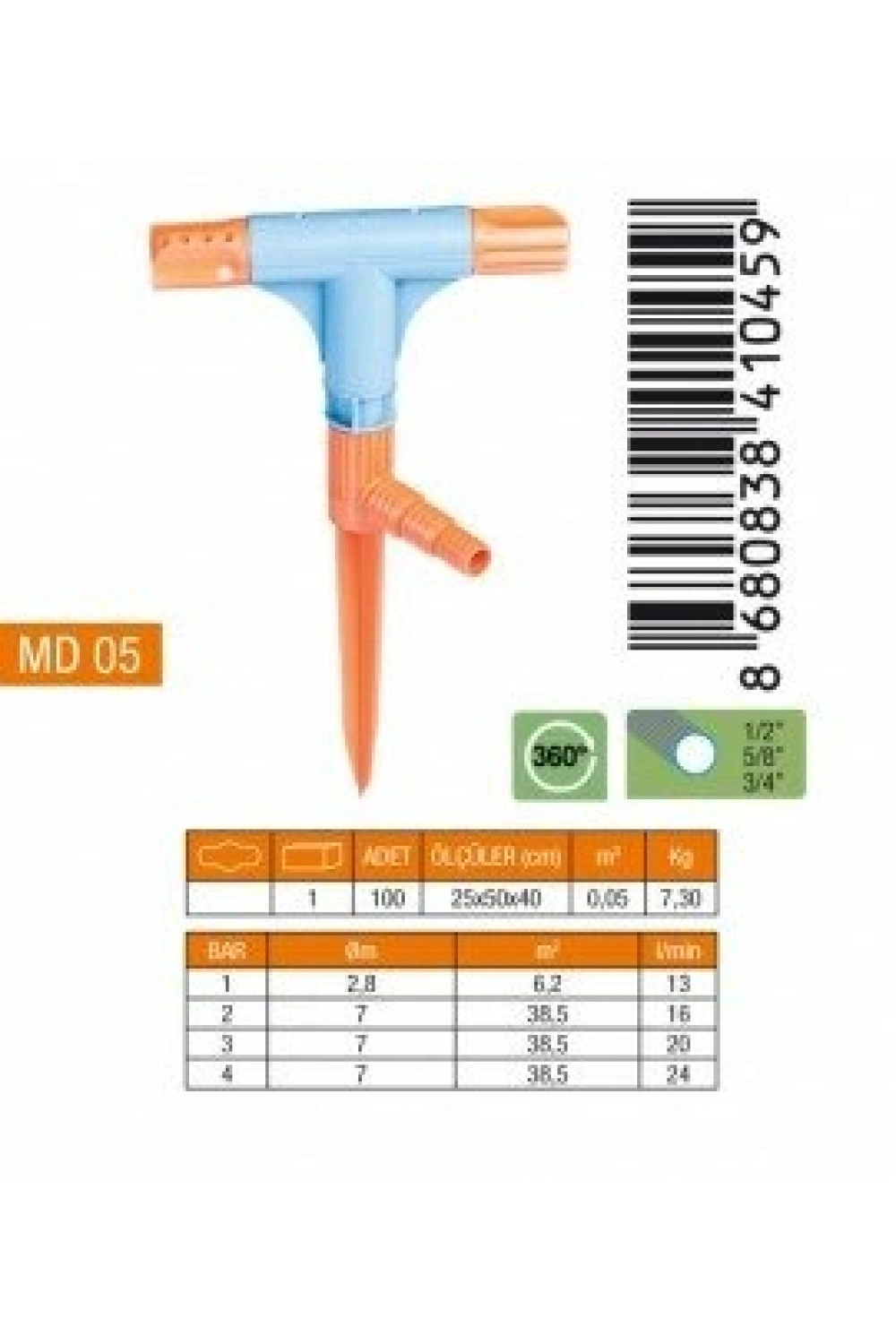 Egonex Medalyan Md-05 ( 2li  & T ) ( Normal ) Sprınk Fiskiye*10x10