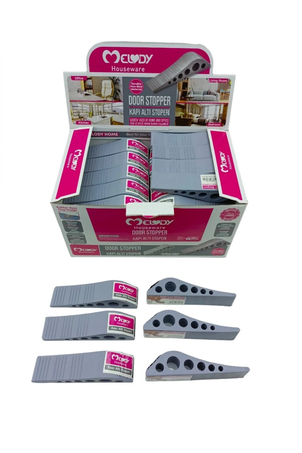 Egonex Melody M-069 ( Gri ) ( Esnek Plastik ) Kapı Altı Stoperi*60=k