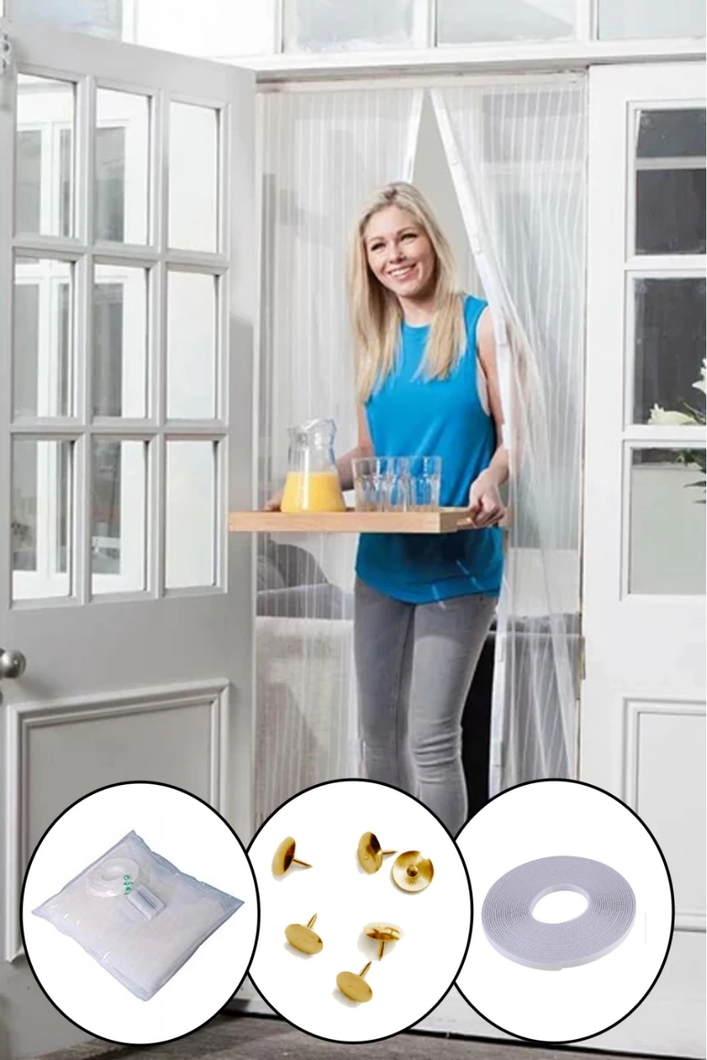 Egonex Mıknatıslı Kapı Sinekliği Tül Perde 105 X 210 Cm