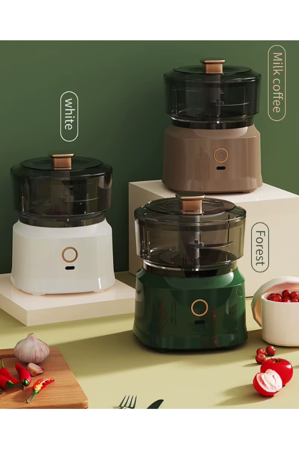 Egonex Mini El Rondosu Şarjlı Çelik 3 Bıçaklı