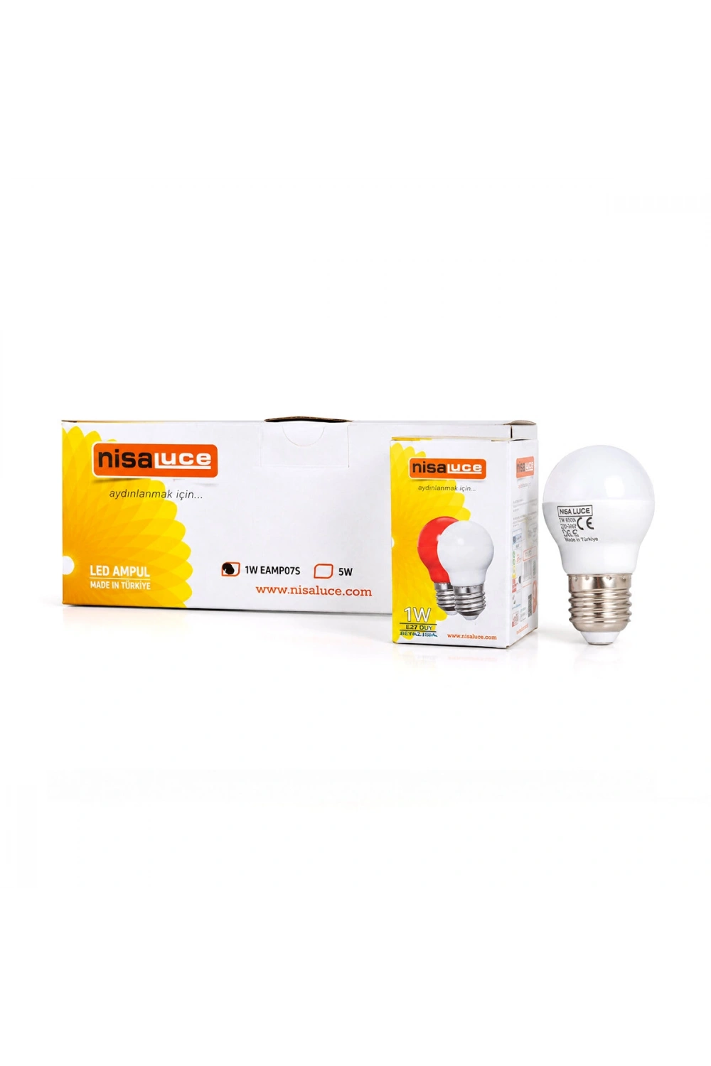 Egonex Nisaluce ( 1w ) ( E27 ) ( Beyaz ) Yuvarlak Gece Lambası Led Ampul*10x10