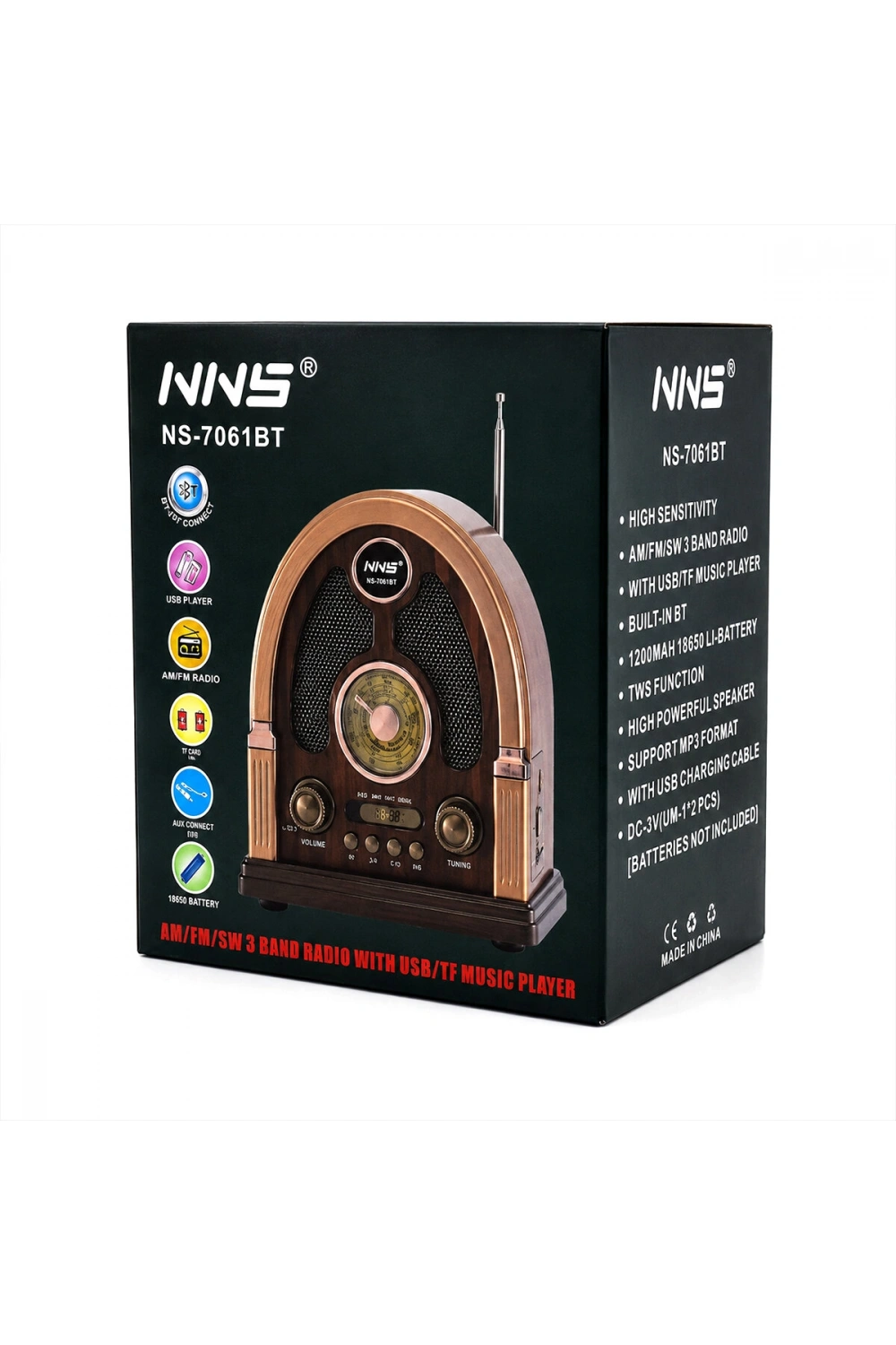 Egonex Nns Ns-7061bt Platoon Pl-4711 ( Usb Şarjlı & Nostalji ) ( Bluetooth ) ( İbreli ) Fm Radyo ( Mp3 Usb & Tf Player ) Speaker*30