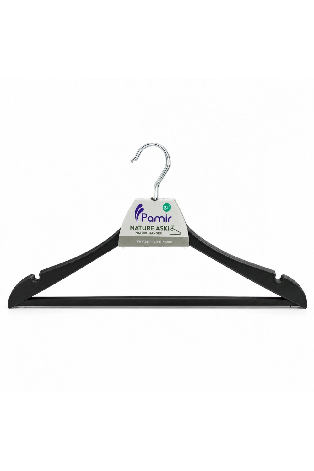 Egonex Pamir Pmr-128 ( 3pcs ) Natural ( Sert Plastik ) Elbise Askısı ( Metal Başlı )*68