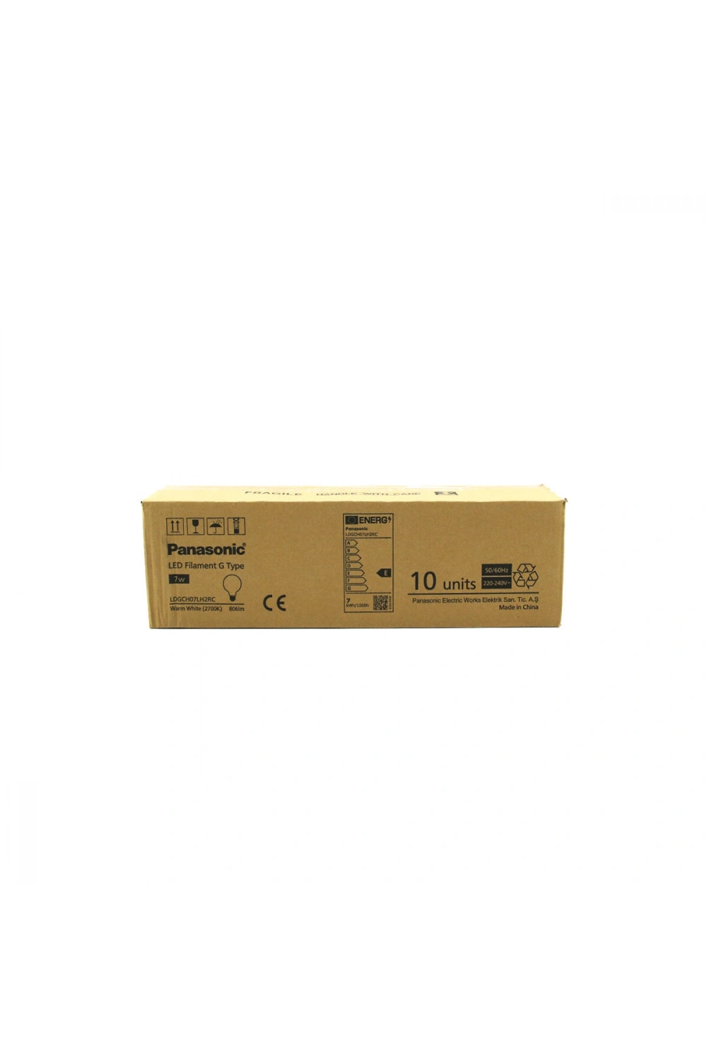 Egonex PANASONİC (LDGCH-07-LH-2RC) (G95) (WARM WHİTE & SARI IŞIK) (7W=60W) (E27) (LED FİLAMENT & RUSTİK AMPUL) LAMBA (806LM)(2700K)(15000H)*10=K