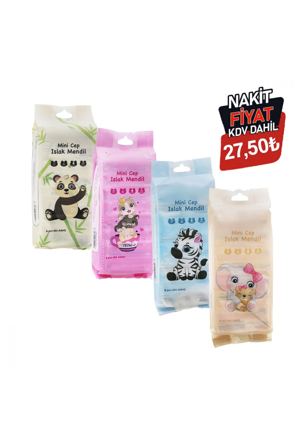 Egonex Pango Krd-7373 ( Mini ) Cep Islak Mendil ( Mix ) ( 14x15cm ) ( 8pcs X 8 Pkt=64pcs )*60=k