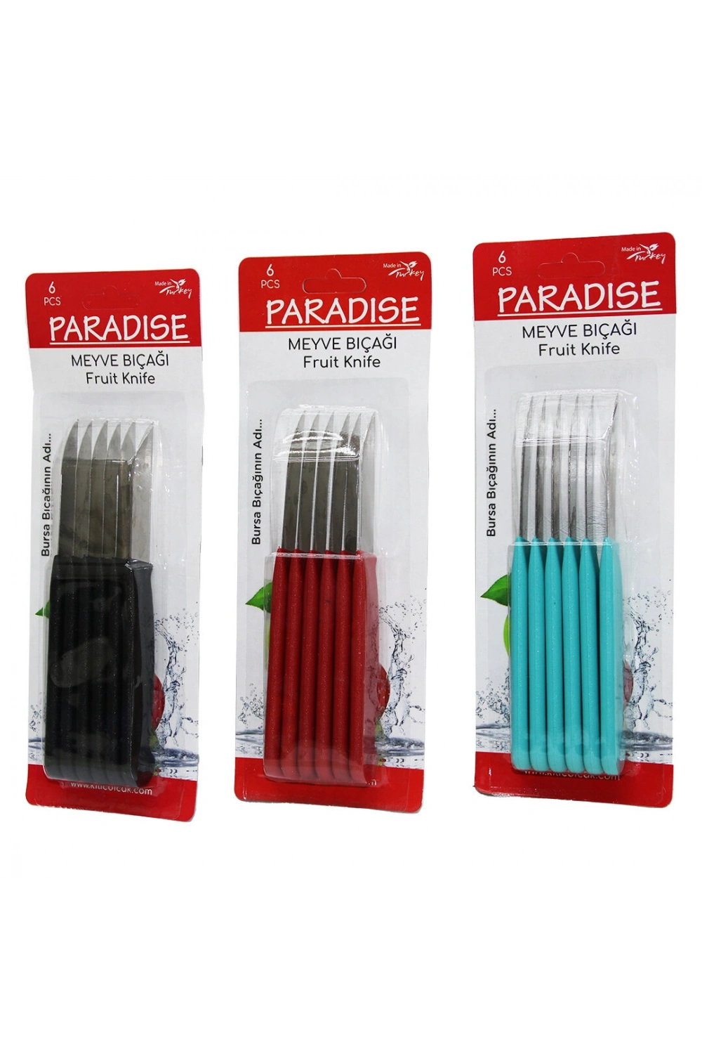 Egonex Paradıse ( 6pcs ) Meyve Bıçak Renkli Plastik Saplı*60