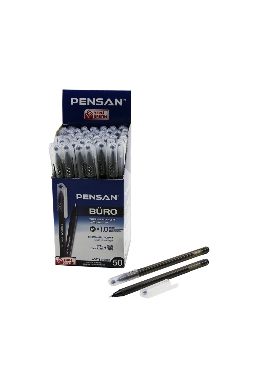 Egonex Pensan Büro ( Siyah ) Tükenmez Kalem ( M-medium & 1.0mm Uç )*50x40