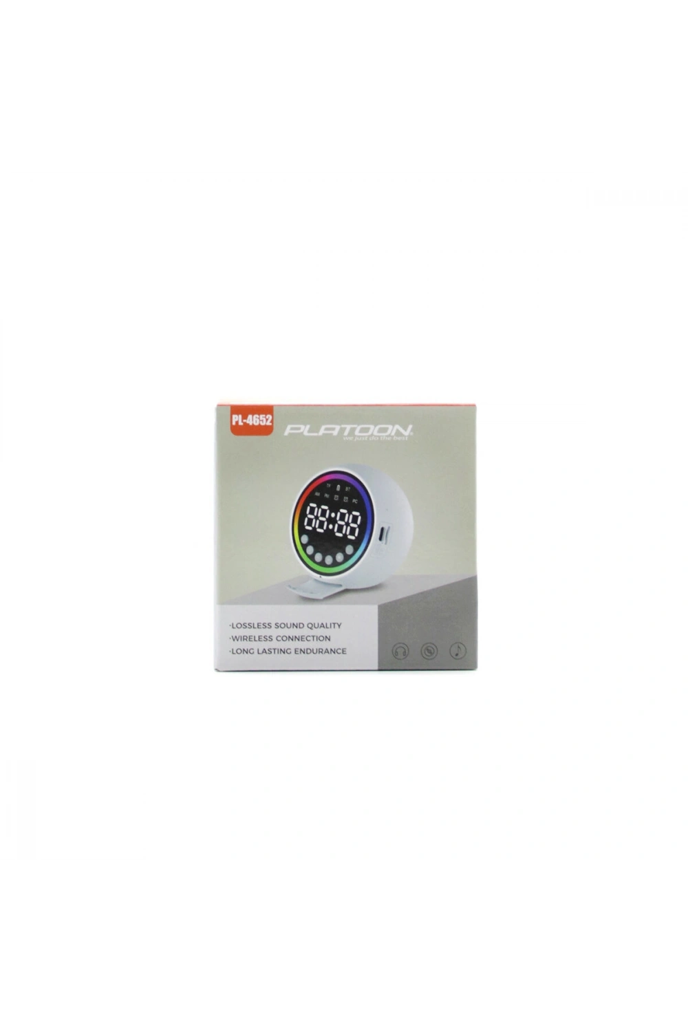 Egonex Platoon Pl-4652 Dijital Saat Çalar & Bluetooth Wireless ( Mini ) Hoparlör Speaker ( Usb Şarjlı & Işıklı ) ( 5w )*80