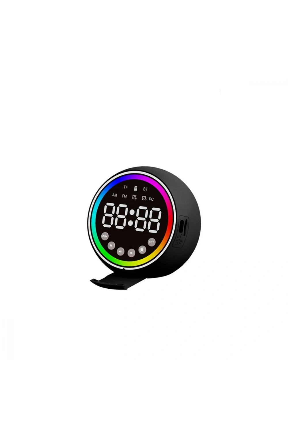 Egonex Platoon Pl-4652 Dijital Saat Çalar & Bluetooth Wireless ( Mini ) Hoparlör Speaker ( Usb Şarjlı & Işıklı ) ( 5w )*80