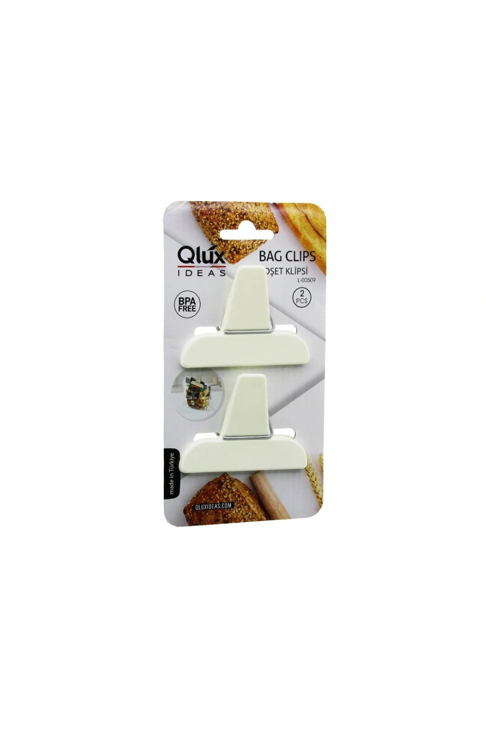 Egonex Qlux L-00509 ( 2pcs ) Mandallı Poşet Klipsi*50=k