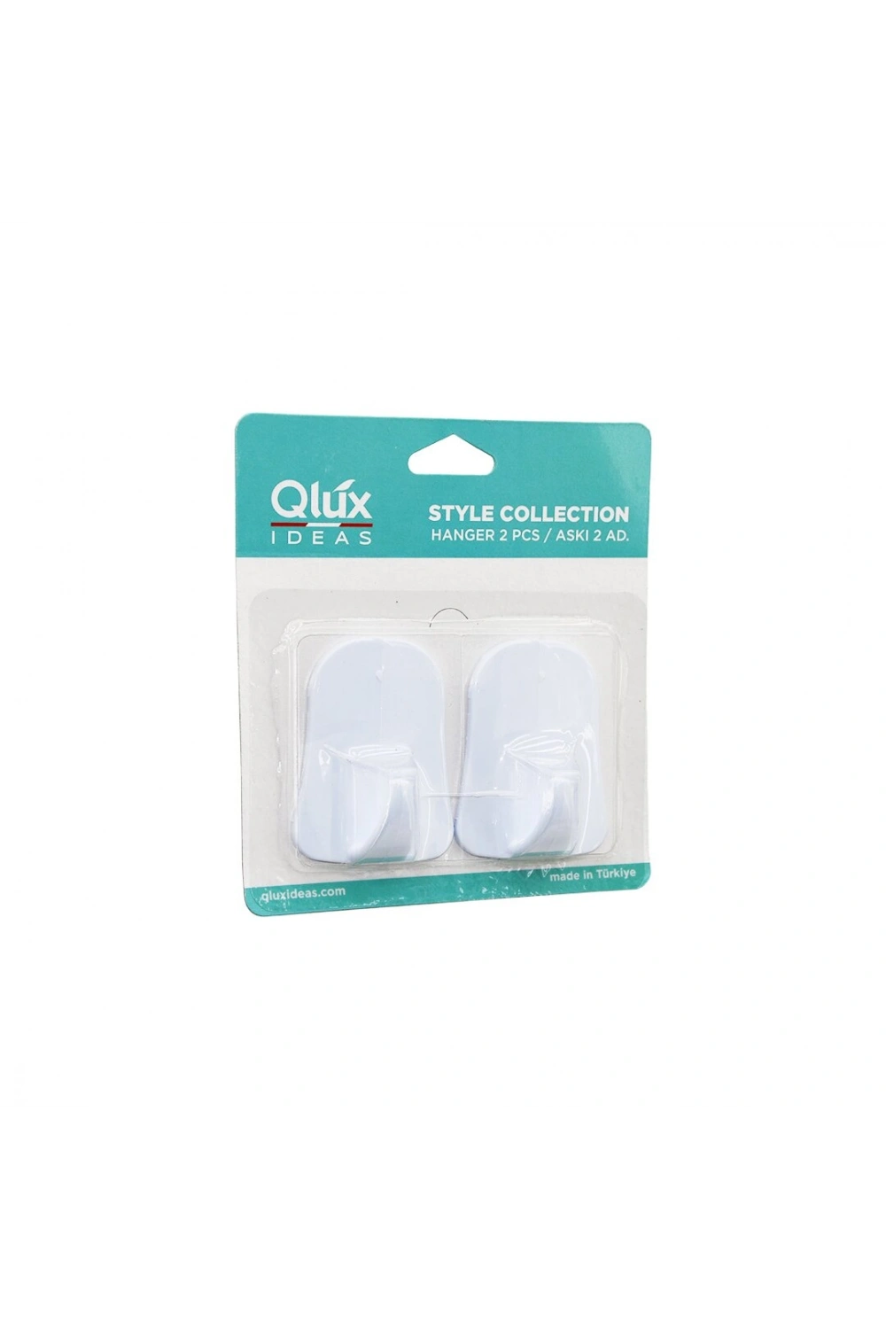 Egonex Qlux L-00735 ( 2pcs ) Opak Beyaz Plastik Askı*32x2