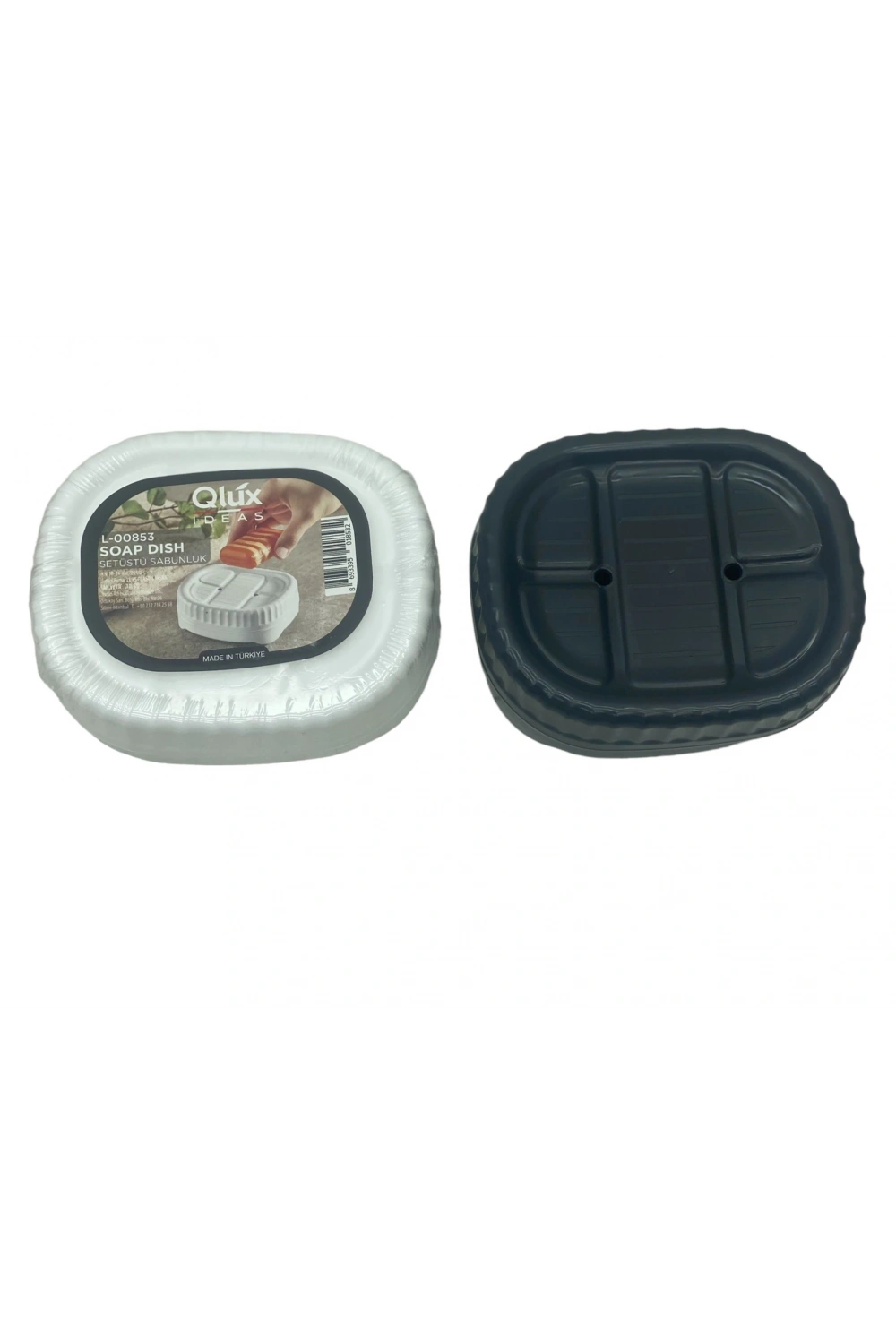 Egonex Qlux L-00853 Set Üstü Katı Sabunluk Kapaklı Plastik*54