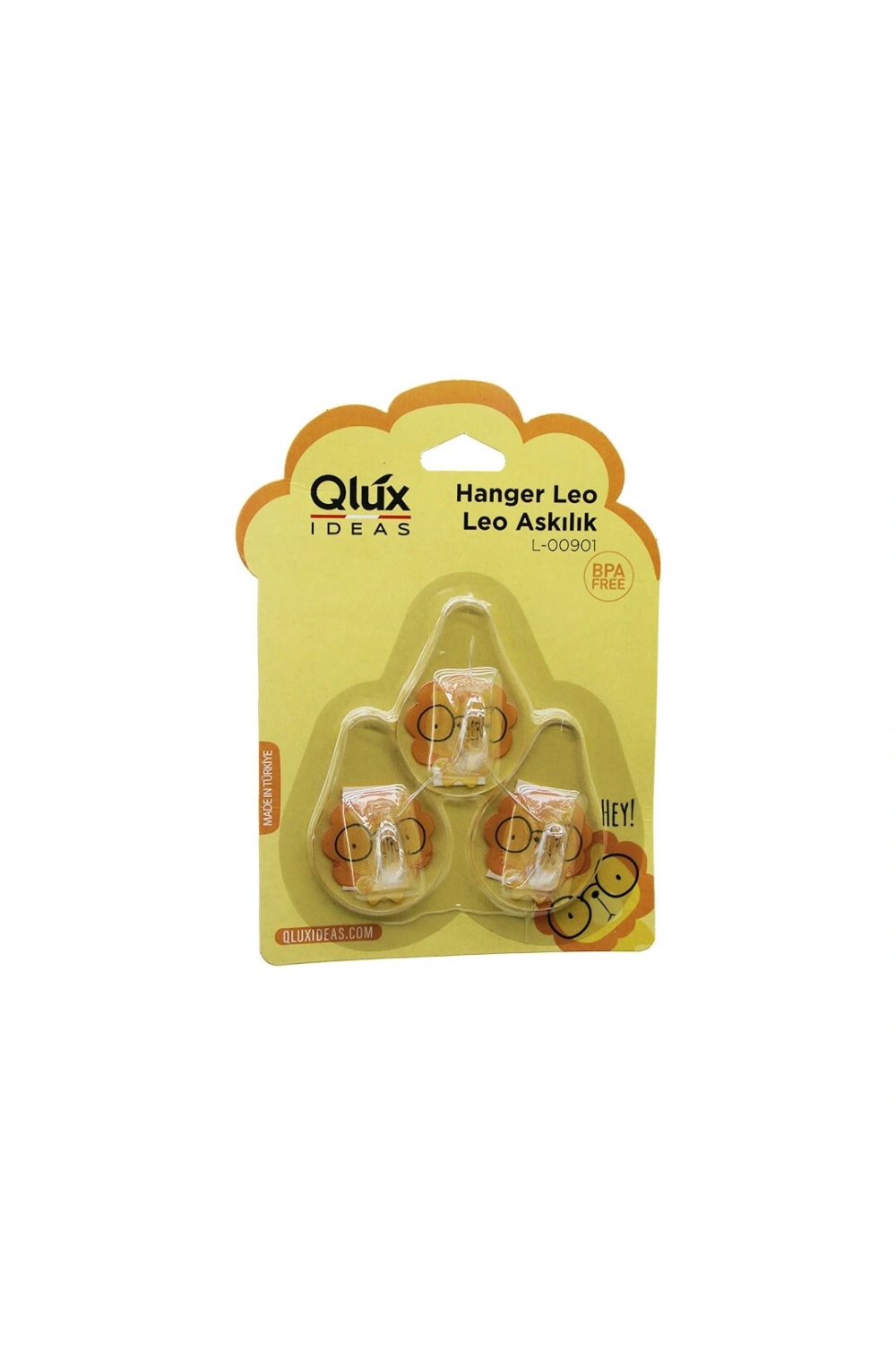 Egonex Qlux L-00901 ( 3pcs ) Leo Askı ( Şeffaf Askı ) ( Yapışkanlı Montaj )*20x2