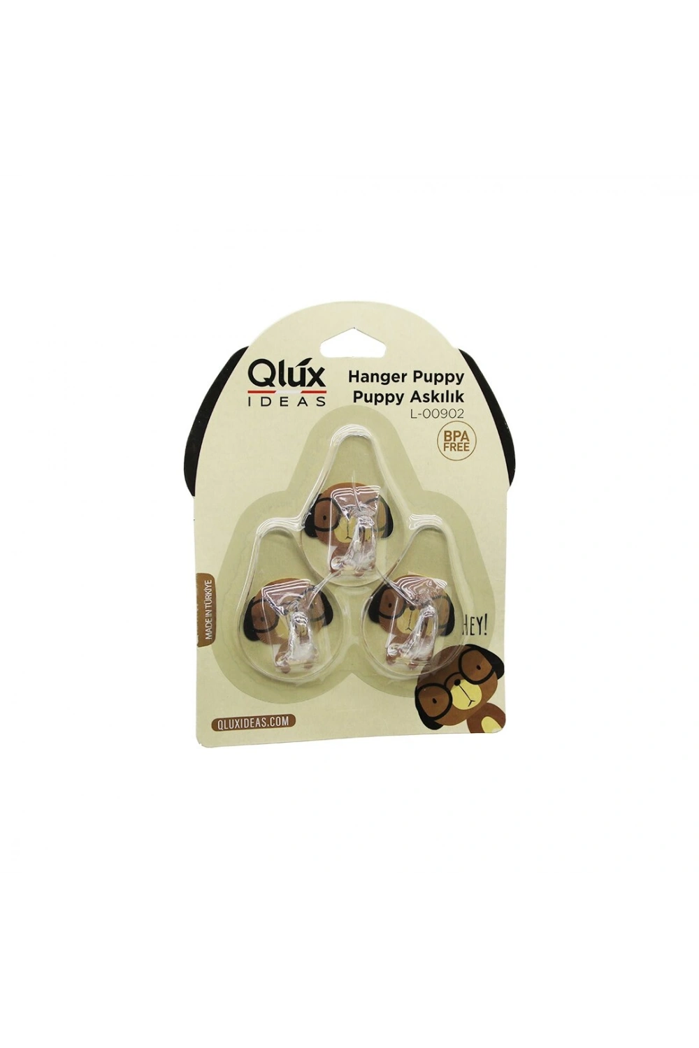 Egonex Qlux L-00902 ( 3pcs ) Puppy Askı ( Şeffaf Askı ) ( Yapışkanlı Montaj )*20x2