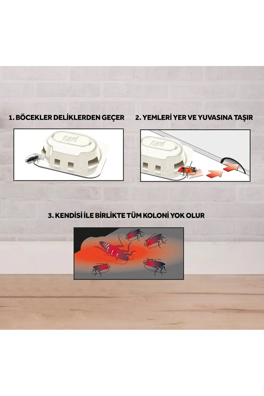 Egonex Raid ( 6pcs ) Hamam Böcek Yemi ( Kokusuz & Pratik & 3 Ay Etkili )*12=k