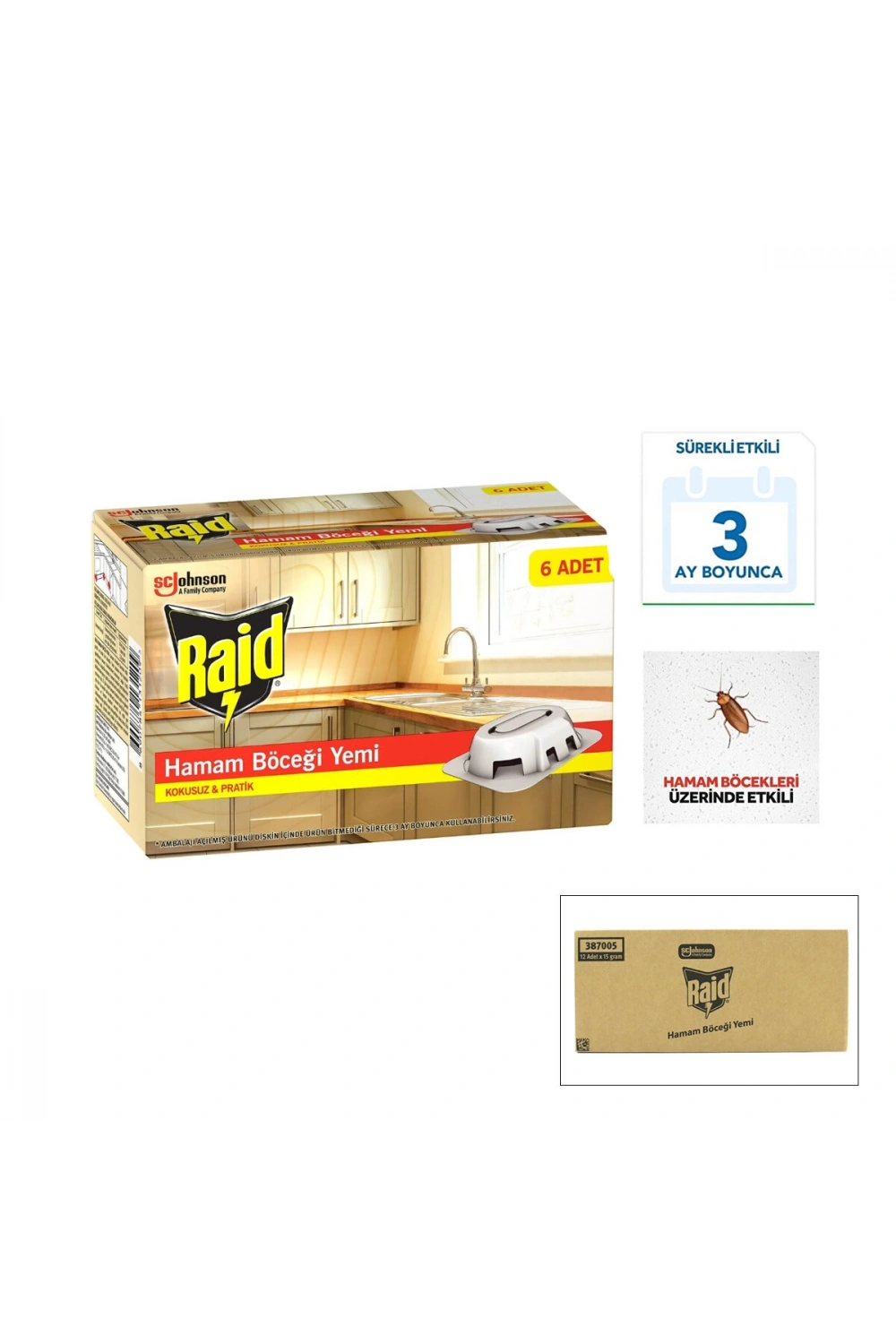 Egonex Raid ( 6pcs ) Hamam Böcek Yemi ( Kokusuz & Pratik & 3 Ay Etkili )*12=k