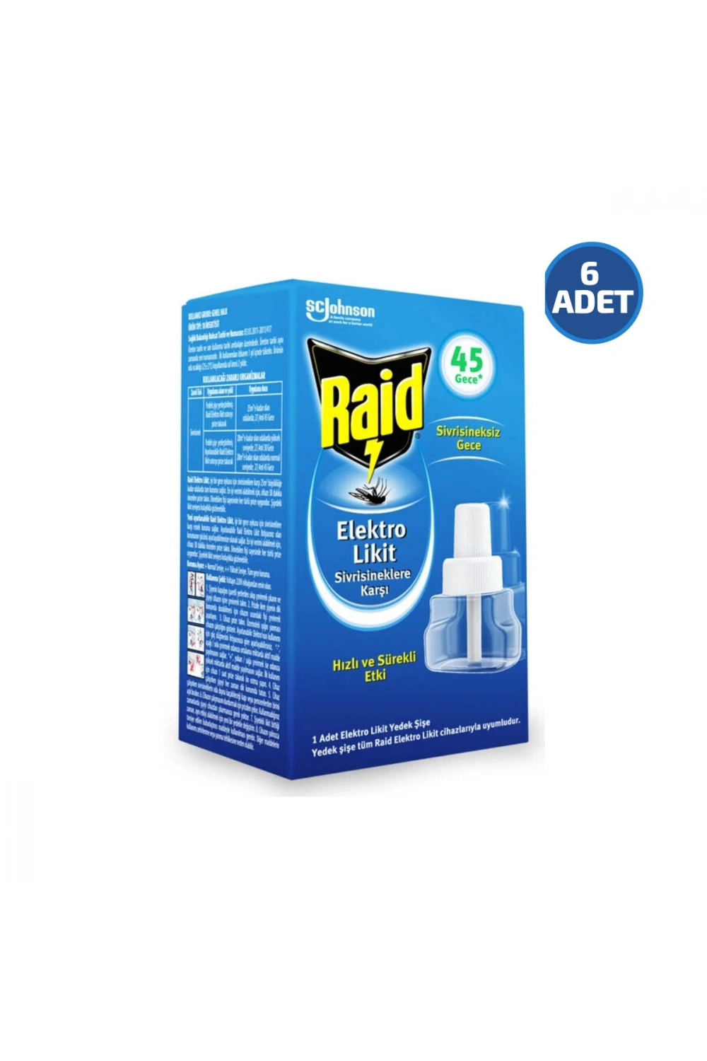 Egonex Raid Elektro ( Sivrisinek Karşı ) ( Likit & Yedek ) ( 45 Gece ) 27.4ml*6x4