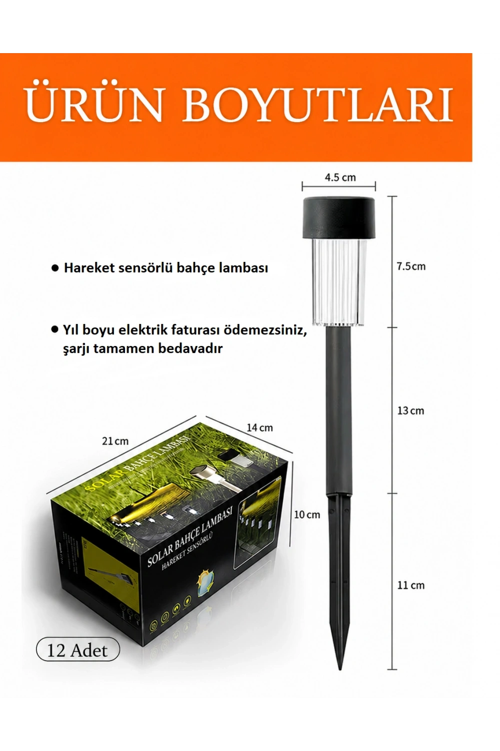Egonex Saplamalı 12li Güneş Enerjili Bahçe Lambası EGN-1023