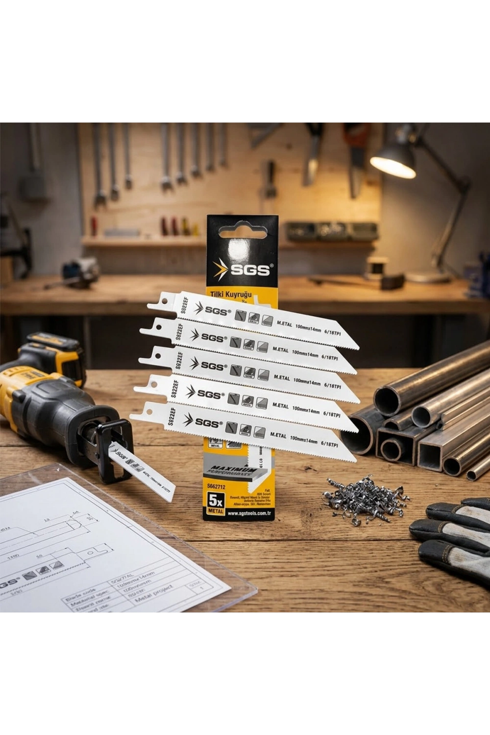 Egonex Sgs-2712 ( 5pcs ) Tilki Kuyruğu & Testere Bıçağı Metal ( 150mm/1.4mm )*20x5