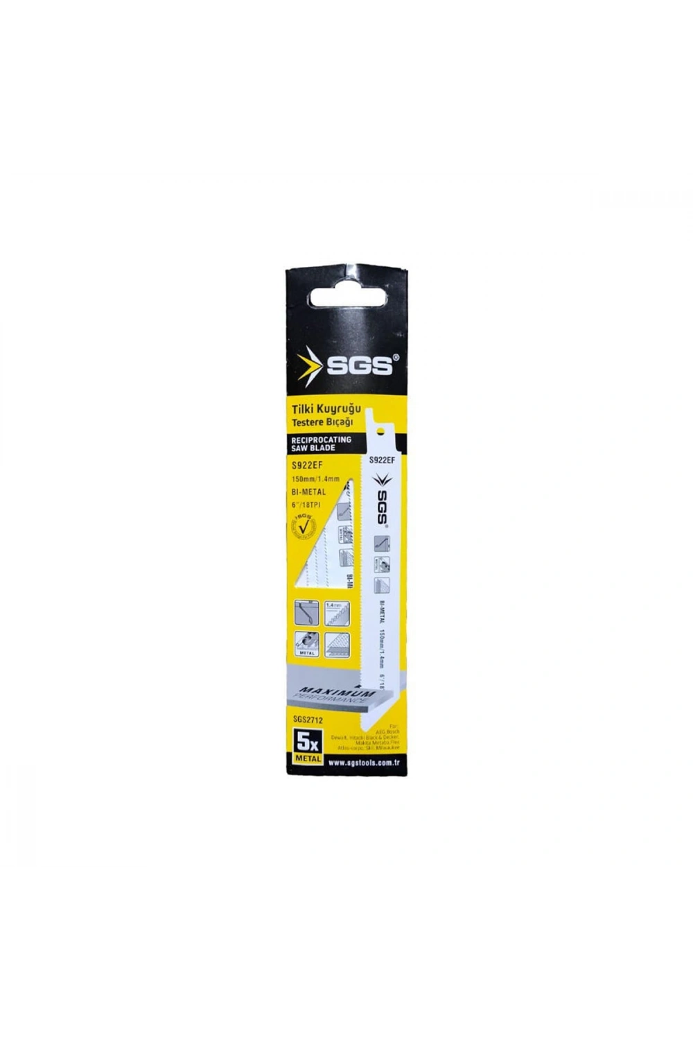 Egonex Sgs-2712 ( 5pcs ) Tilki Kuyruğu & Testere Bıçağı Metal ( 150mm/1.4mm )*20x5