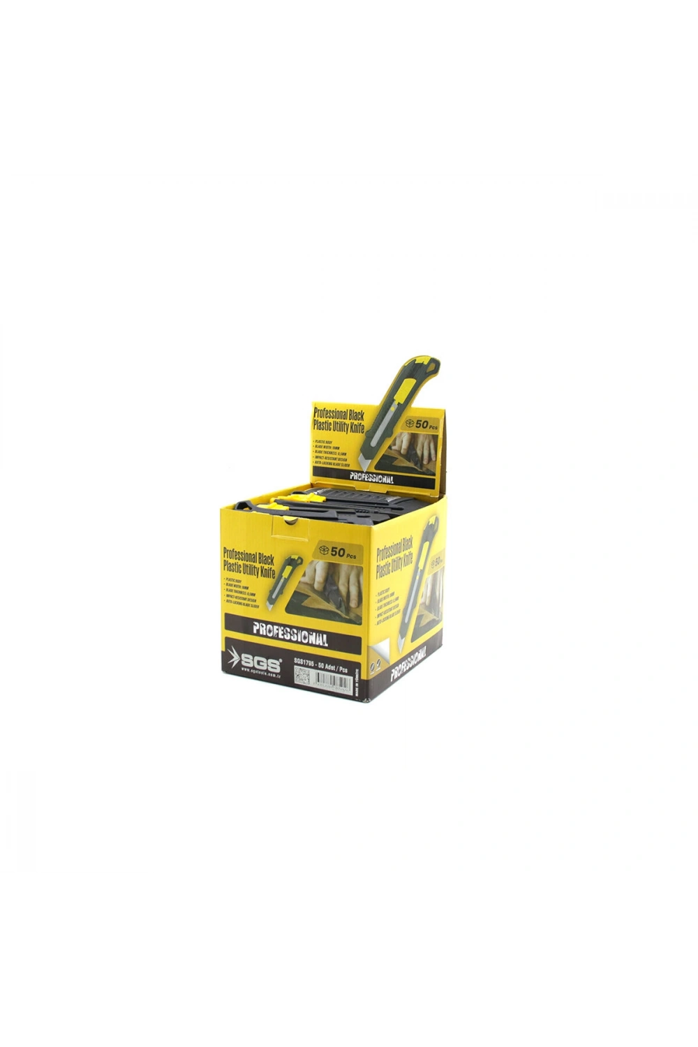 Egonex Sgs Tools Sgs-1795 ( 50pcs ) ( Siyah ) ( Plastik Gövde ) Falçata Maket Bıçak*50x8