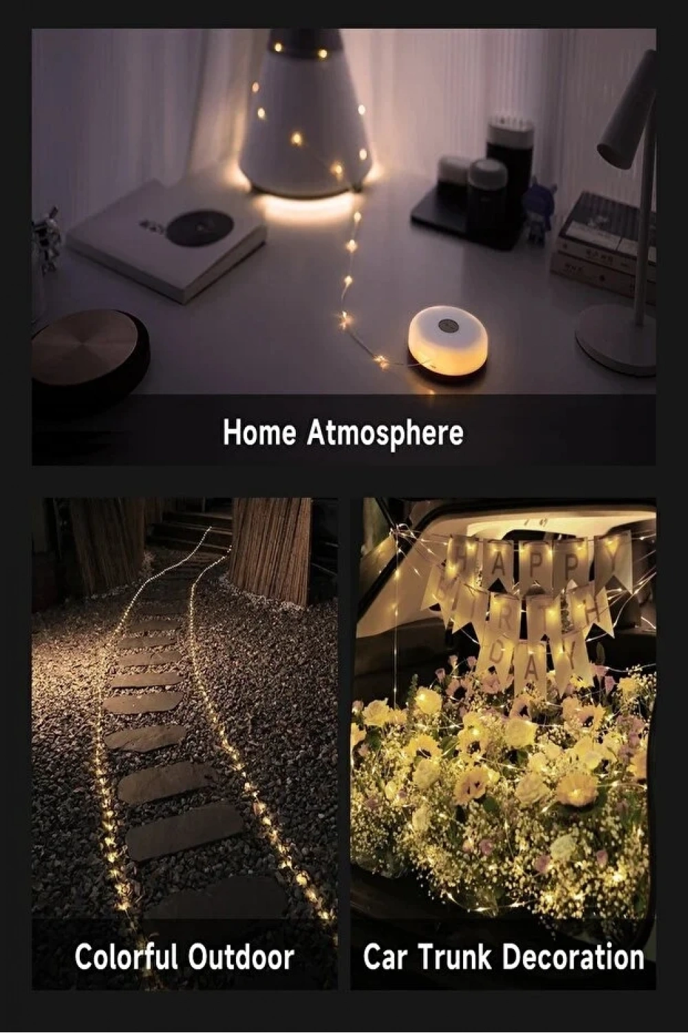 Egonex Solar Şarjlı 10 Metre Led Kamp Lambası Işıldak Fener Dekor Yıl Başı Süsü Perde Peri Şerit Kamp OR-8208
