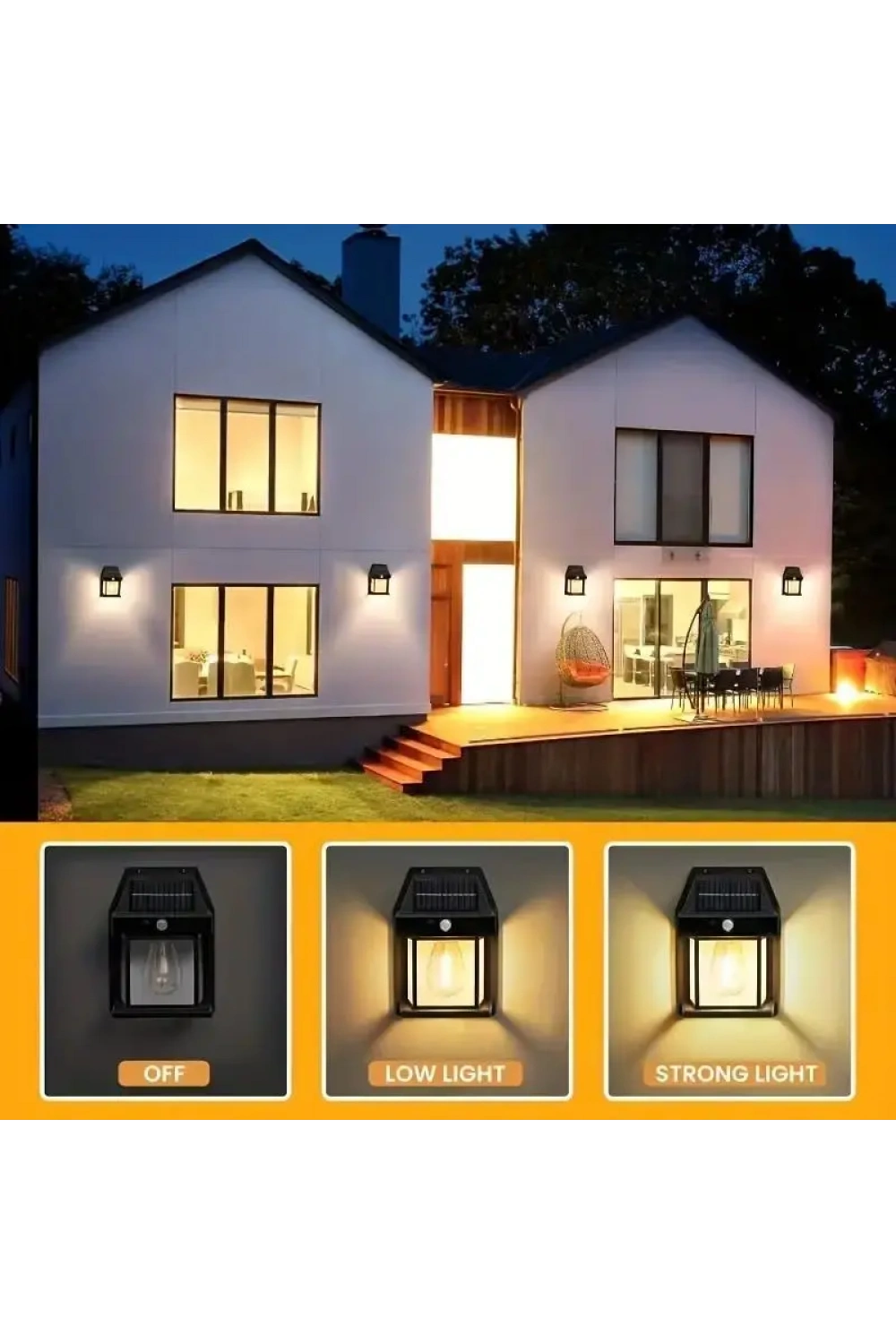 Egonex Solar Şarjlı Duvar Aplik Lambası Sensorlu Eg-111