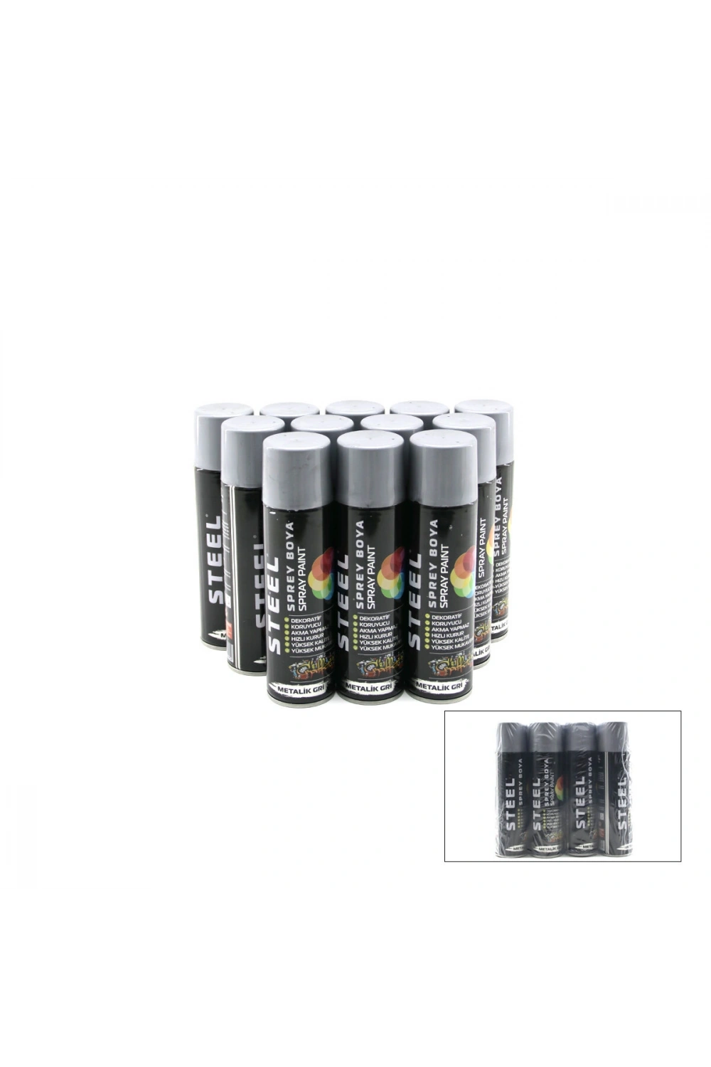 Egonex Steel Ck-4879 ( Siyah ) Sprey Boya 200ml*12x8