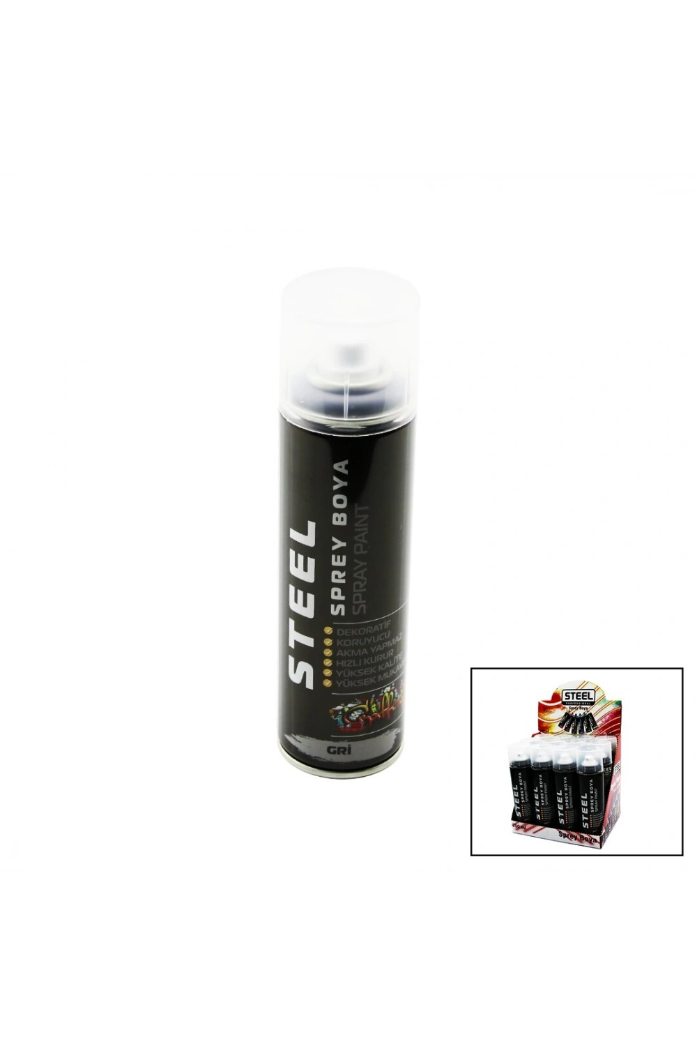 Egonex Steel ( Gri ) Sprey Boya 200ml*12x8