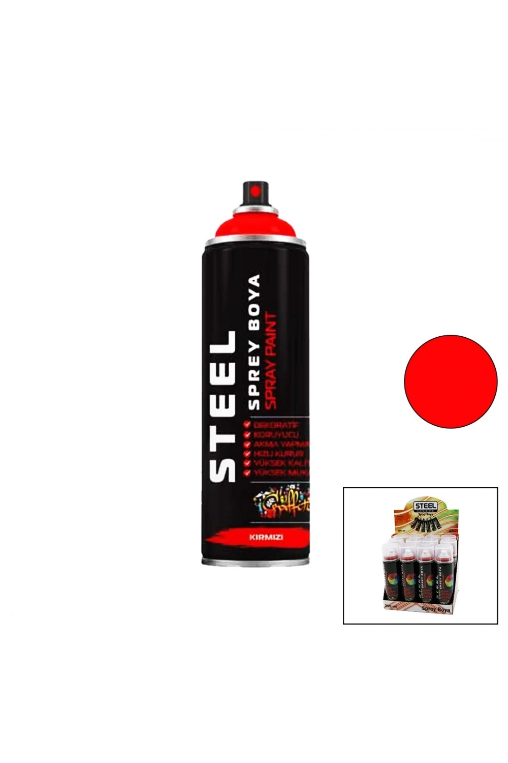 Egonex Steel ( Kırmızı ) Sprey Boya 200ml*12x8