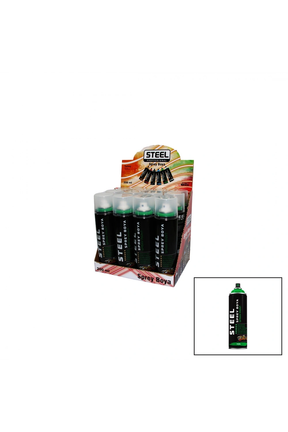 Egonex Steel ( Yeşil ) Sprey Boya 200ml*12x8