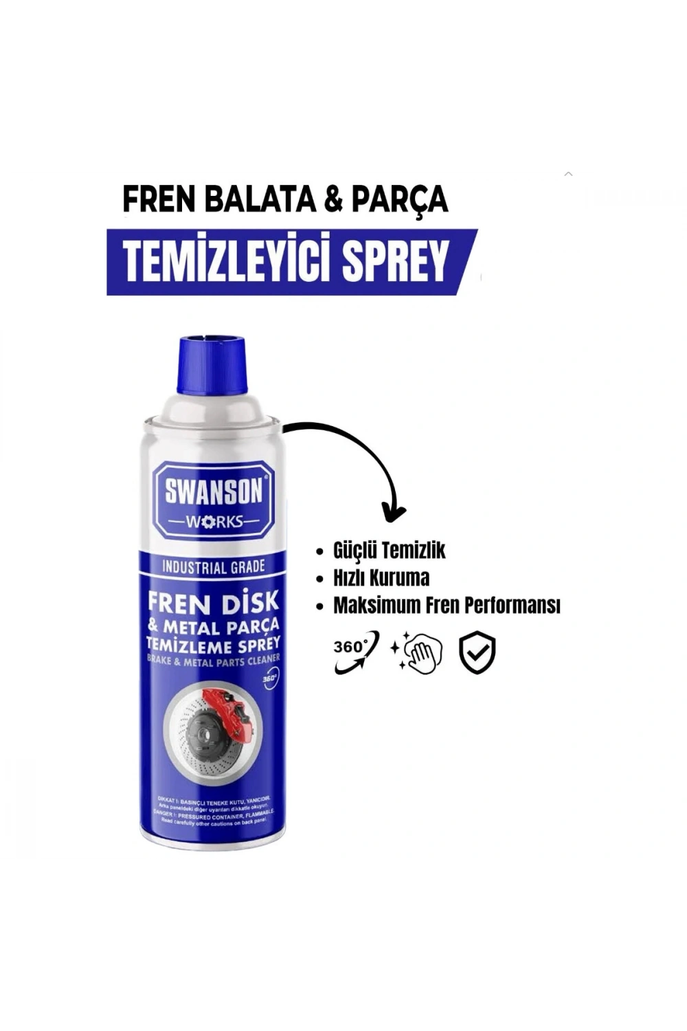 Egonex Swanson Works Sw-108 500 Fren & Disk & Balata & Metal Parça Temizleme Sprey*24=k