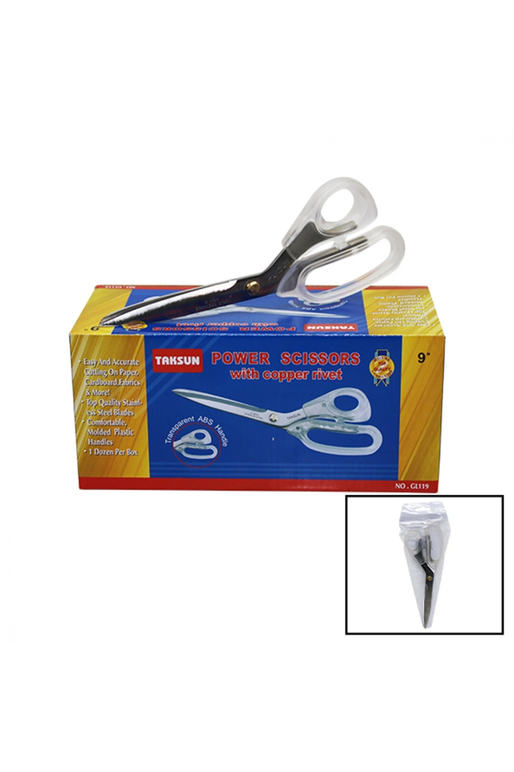 Egonex Taksun Gl-119  ( 9 ) Terzi Makası Şeffaf Saplı*12x12