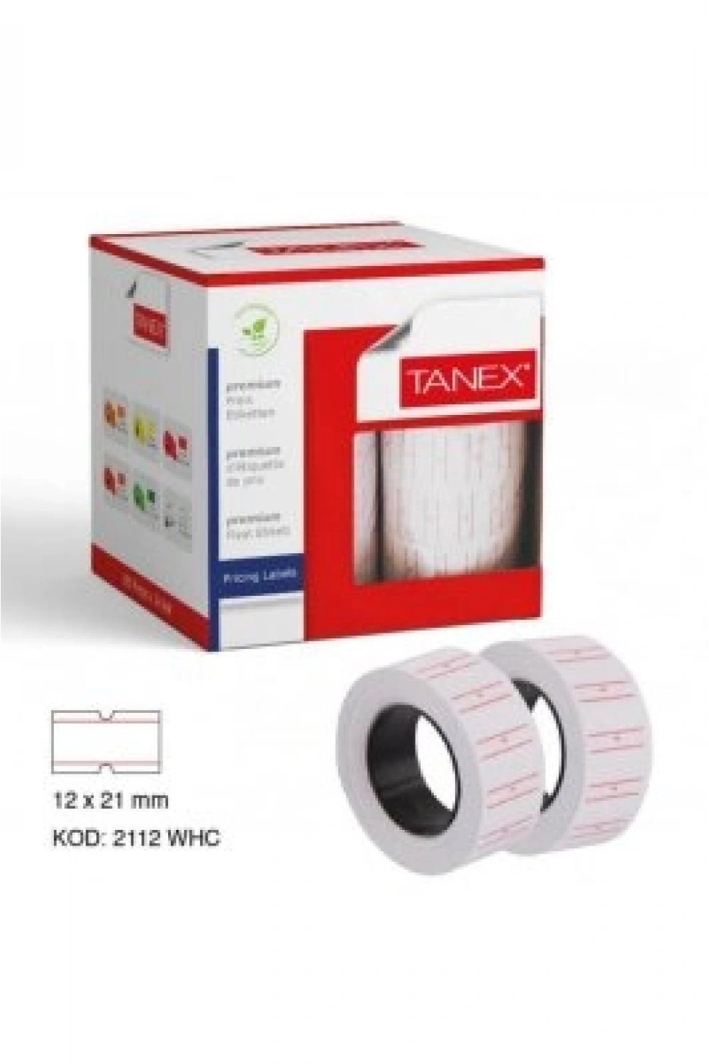 Egonex Tanex Beyaz Fiyat Etiketi 12x21mm*24x24
