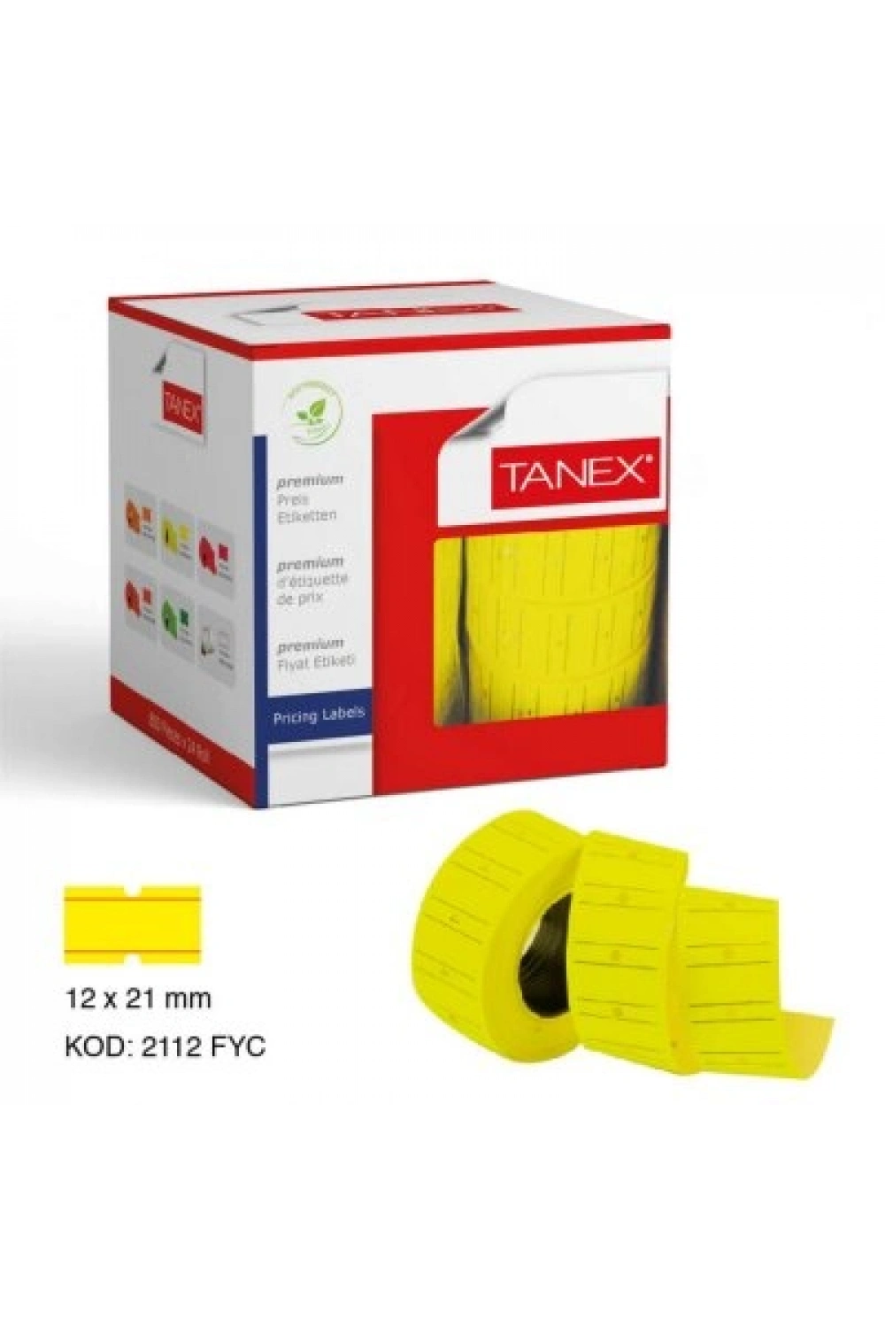 Egonex Tanex Sarı Fiyat Etiketi  12x21mm*24x24