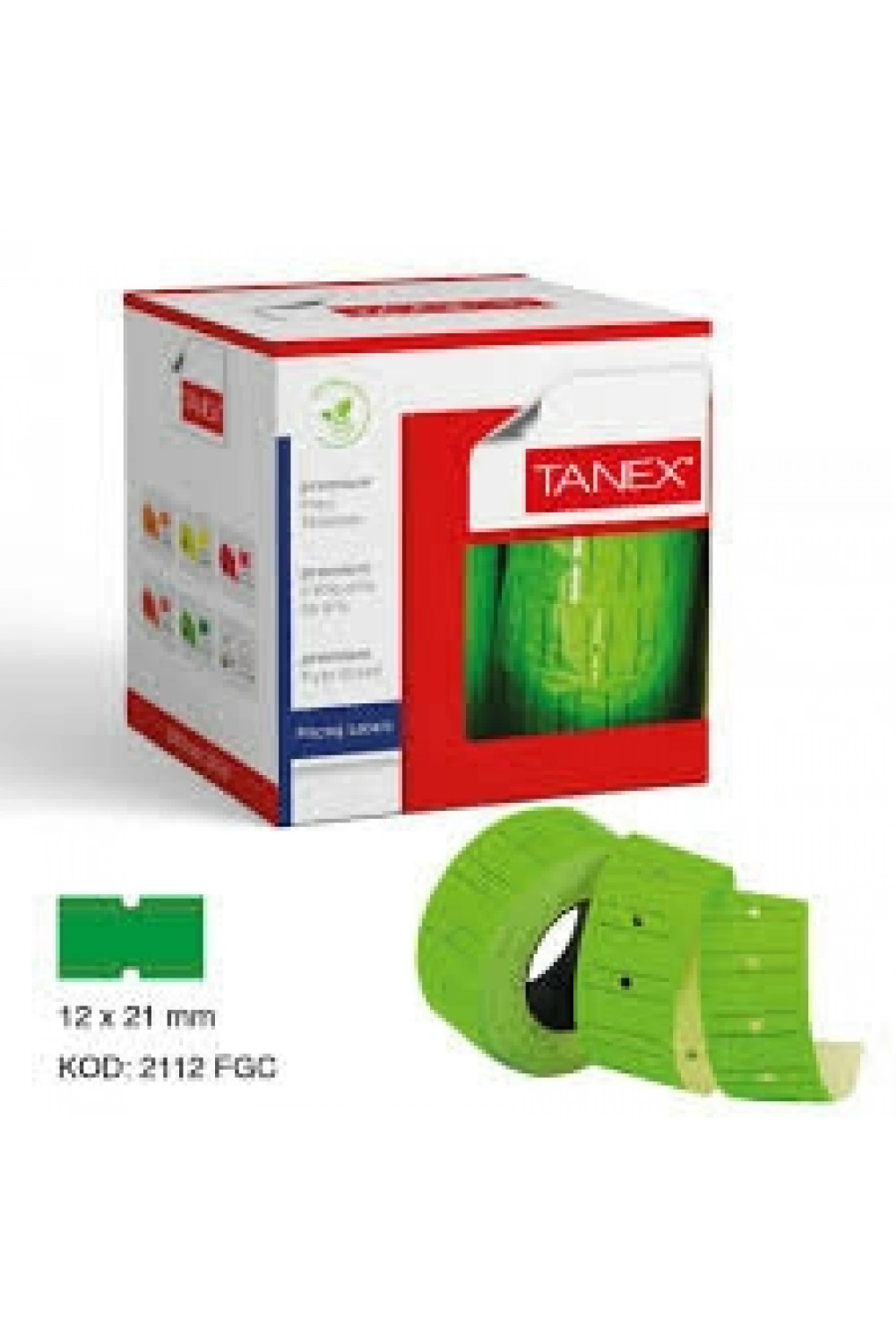 Egonex Tanex Yeşil Fiyat Etiketi 12x21mm*24x24