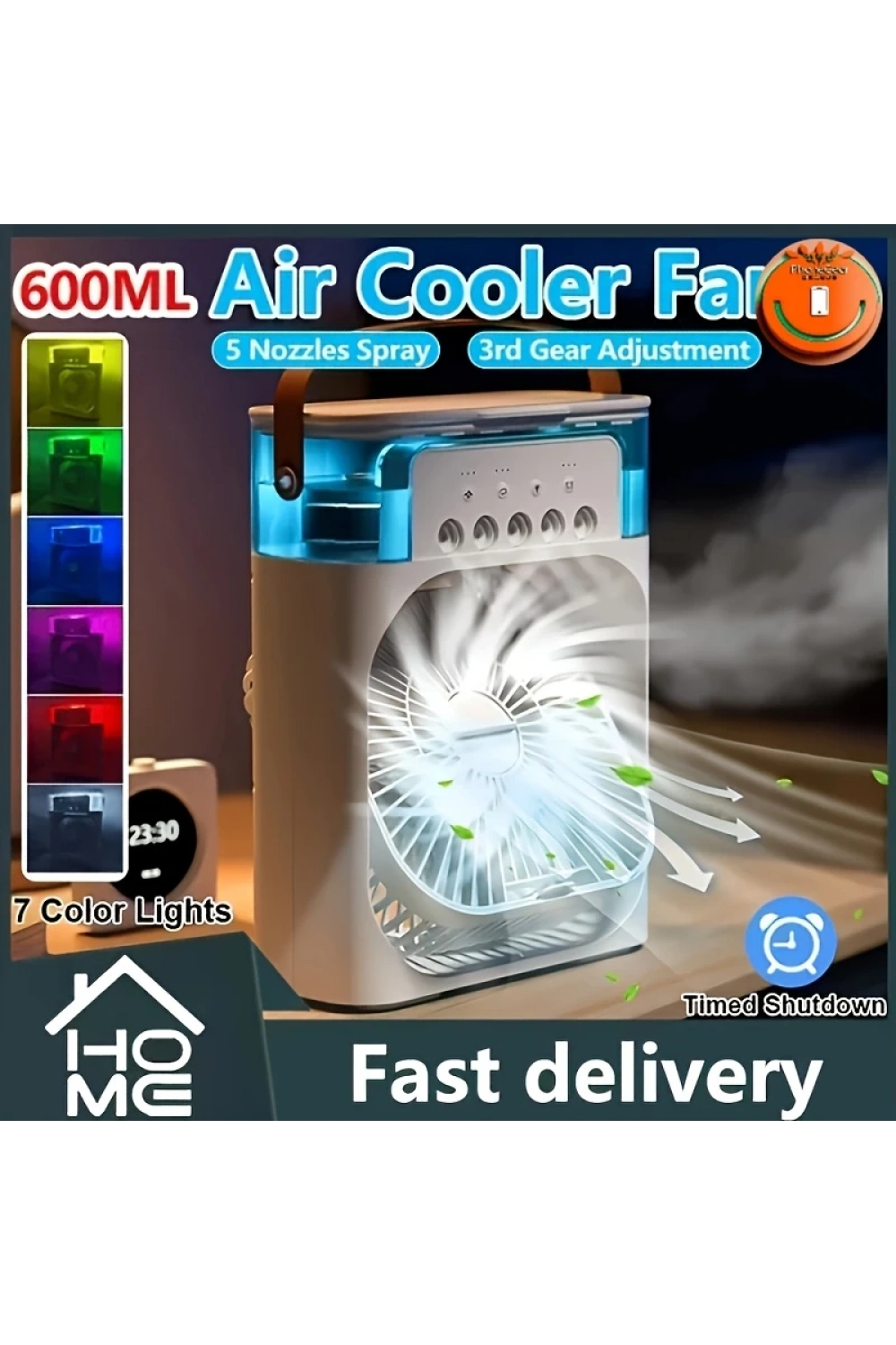 Egonex Taşınabilir Vantilatör Su Soğutmalı Masaüstü Usb Fan