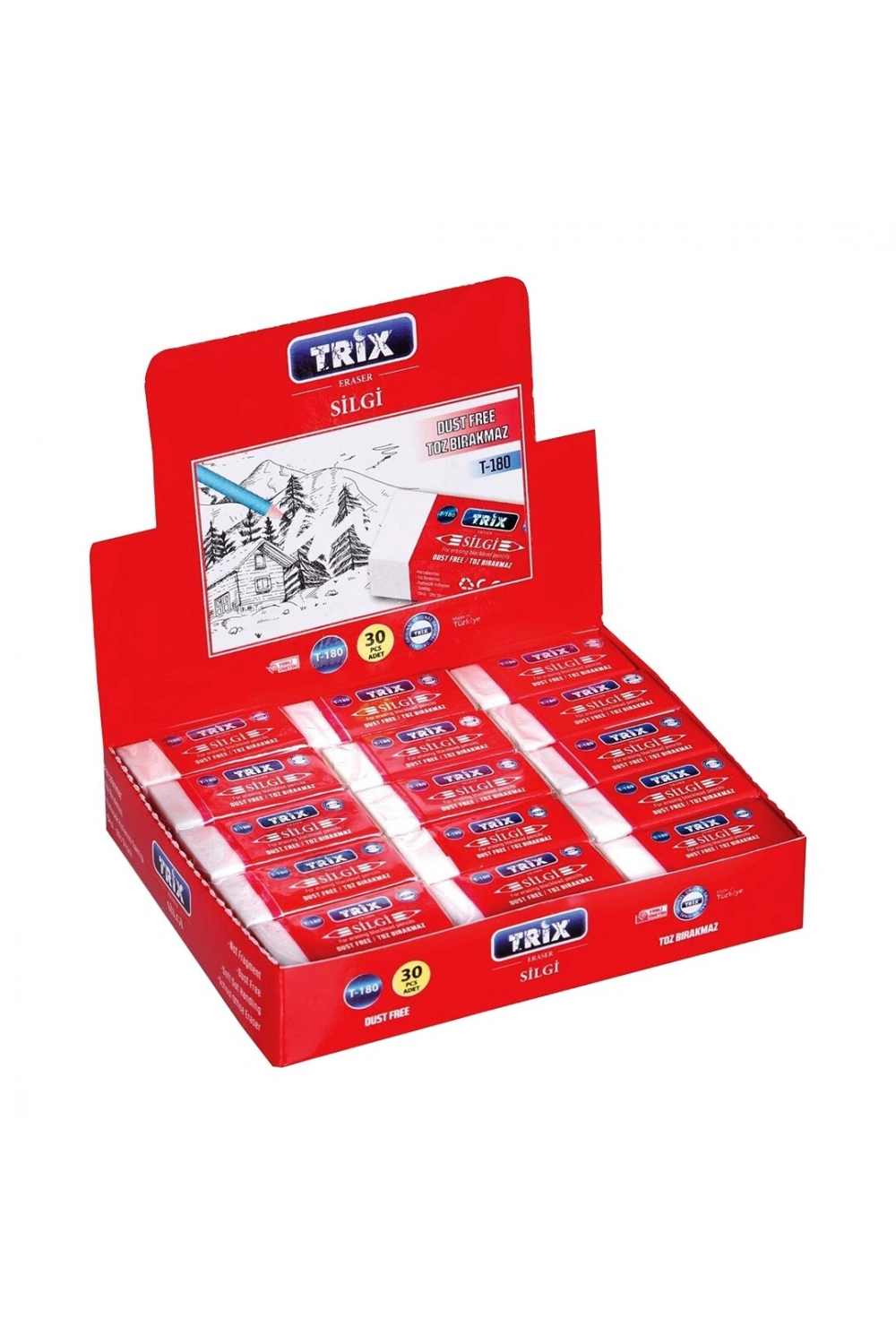 Egonex TRİX T-180 ( KÜÇÜK ) BEYAZ SİLGİ ( TOZ BIRAKMAZ )*30X50