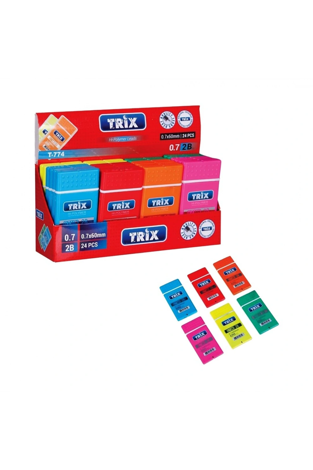 Egonex TRİX T-774 ( 120PCS ) ( 0.7 ) ( 60MM ) ( 2B ) UÇLU KALEM UCU*24X40