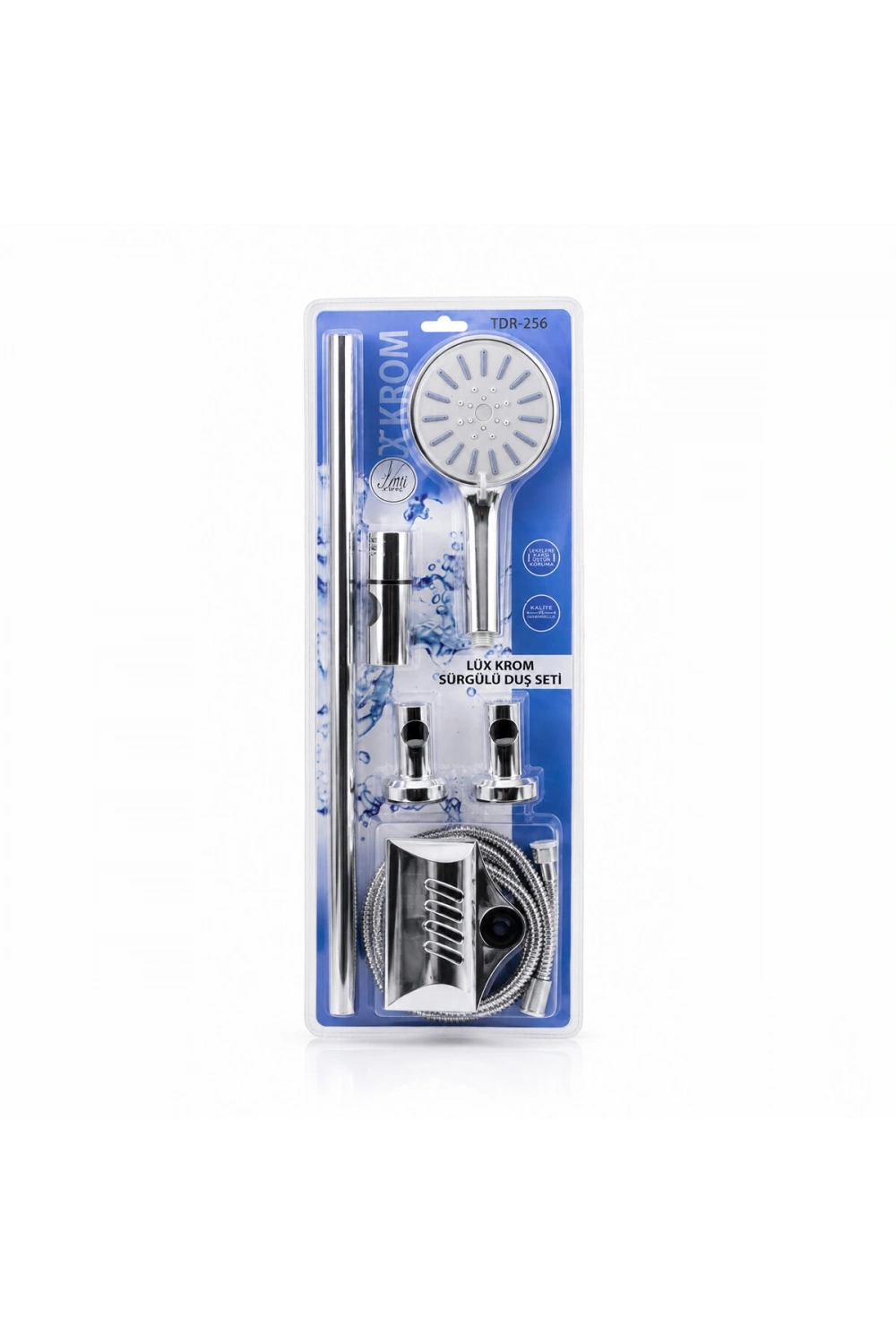 Egonex Tudor Tdr-256 ( Vakumlu & Krom ) Lux Sürgülü Duş Seti*25